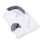 Solid Dress Shirt // 6-Way Stretch // White + Black + Blue (L)