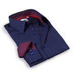 Solid Dress Shirt // 6-Way Stretch // Black + Burgundy (XL)