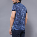 Printed Polo Shirt // Indigo (2XL)