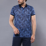 Printed Polo Shirt // Indigo (2XL)