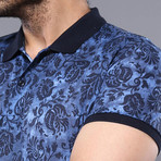 Printed Polo Shirt // Indigo (2XL)