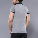 Square Printed Polo Shirt // Gray (XL)