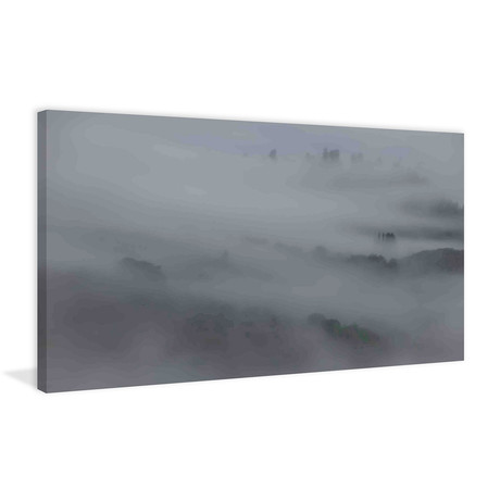 Peeking Through the Mist // Painting Print on Wrapped Canvas (12"W x 6"H x 1.5"D)