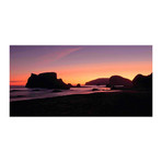 Oregon Coast Silhouette // Painting Print on Wrapped Canvas (12"W x 6"H x 1.5"D)