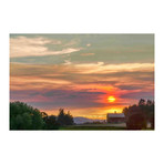 Barn on the Ridge at Sunset // Painting Print on Wrapped Canvas (12"W x 8"H x 1.5"D)
