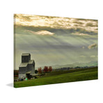 Wine Country Sunset // Painting Print on Wrapped Canvas (12"W x 8"H x 1.5"D)