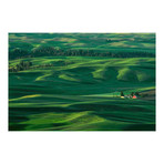 Red Barn in the Morning Light // Painting Print on Wrapped Canvas (12"W x 8"H x 1.5"D)