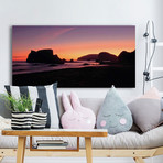 Oregon Coast Silhouette // Painting Print on Wrapped Canvas (12"W x 6"H x 1.5"D)