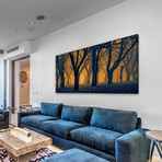 Woods Aglow // Painting Print on Wrapped Canvas (12"W x 6"H x 1.5"D)