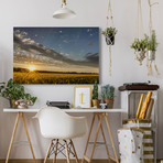 Sunset Over the Golden Meadow // Painting Print on Wrapped Canvas (12"W x 8"H x 1.5"D)