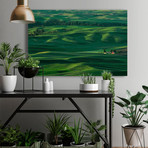 Red Barn in the Morning Light // Painting Print on Wrapped Canvas (12"W x 8"H x 1.5"D)