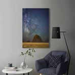 Sparkling Skies Over Haystack Rock // Painting Print on Wrapped Canvas (8"W x 12"H x 1.5"D)