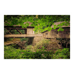 Cedar Mill and Covered Bridge // Painting Print on Wrapped Canvas (12"W x 8"H x 1.5"D)