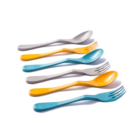 Eco Flatware // 18 Pack // Multicolor