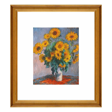 Vase of Sunflowers // Gold Frame