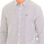 Long Sleeve Shirt // Blue + White (XS)