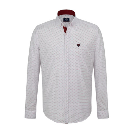 Fred Button Down Shirt // White + Red (2XL)