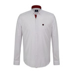 Fred Button Down Shirt // White + Red (L)