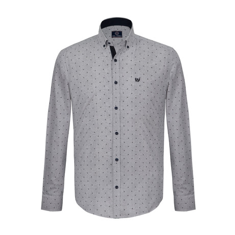 Lawrence Button Down Shirt // White + Gray (S)