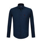Fergus Plaid Button Down Shirt // Navy (3XL)
