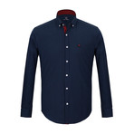 Declan Plaid Button Down Shirt // Navy (2XL)