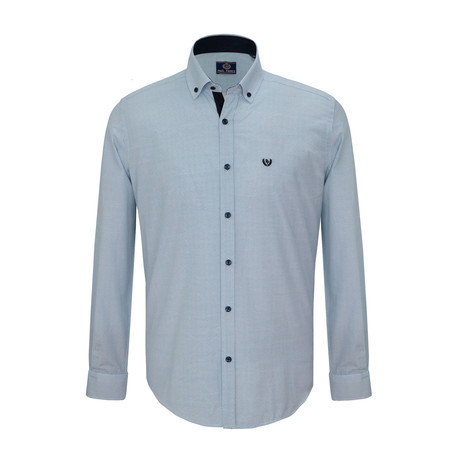Cory Button Down Shirt // Sax + White (S)