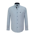 Cory Button Down Shirt // Sax + White (L)