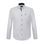 Sean Button Down Shirt // White + Navy (M)