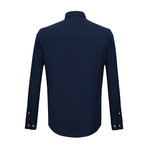 Declan Plaid Button Down Shirt // Navy (L)