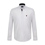 Feri Plaid Button Down Shirt // White (S)