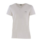 Michael Essentials Logo V-Neck T-Shirt // White (XS)