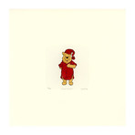 Winnie The Pooh // Hand Painted Etching (Unframed)