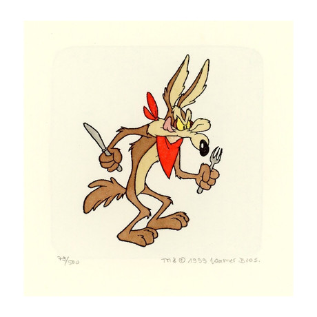 Wile E. Coyote // Hand Painted Etching (Unframed)