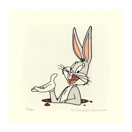 Bugs Bunny // Hand Painted Etching (Unframed)