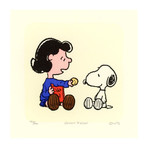 Lucy & Snoopy // Cookie // Hand Painted Etching (Unframed)