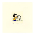 Lucy & Snoopy // Phone // Hand Painted Etching (Framed)