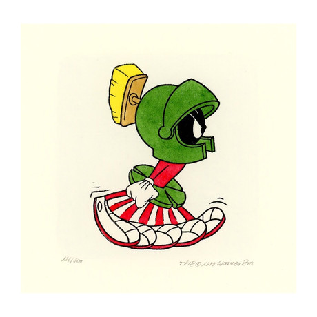 Marvin the Martian // Hand Painted Etching (Unframed)