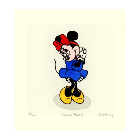 Minnie Mouse // Hand Painted Etching (Unframed)