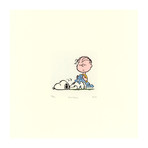 Linus & Snoopy // Hand Painted Etching (Unframed)