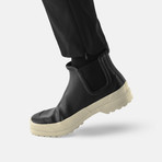 Chelsea Rain Boot + Free Rolltop Daypack // Black + White Sole (US: 10)