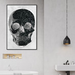 Black Glitter Skull (20"W x 30"H x 1.5"D)