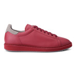 Two-Tone Leather Fashion Sneaker // Red + Gray (Euro: 42)