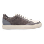 Two-Tone Leather Fashion Sneaker // Gray + White (Euro: 39)