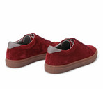Two-Tone Suede Fashion Sneaker // Red + Gray (Euro: 41)