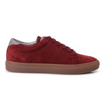 Two-Tone Suede Fashion Sneaker // Red + Gray (Euro: 41)