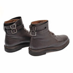 Leather Buckle Boot // Brown (Euro: 42)