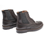 Two-Tone Brogue Style Western Boots // Brown + Gray (Euro: 43)