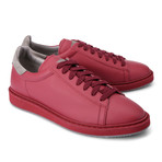 Two-Tone Leather Fashion Sneaker // Red + Gray (Euro: 42)