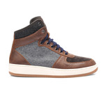 Two-Tone Leather High Top Hiking Boot // Brown + Gray (Euro: 41)