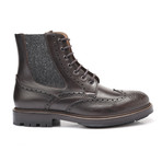 Two-Tone Brogue Style Western Boots // Brown + Gray (Euro: 42.5)
